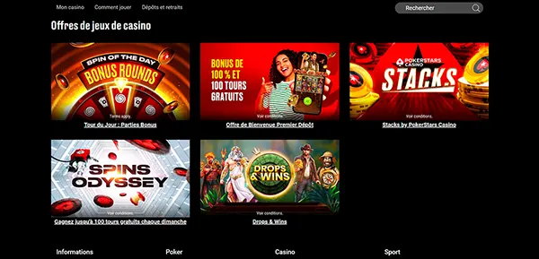 PokerStars casino lobby